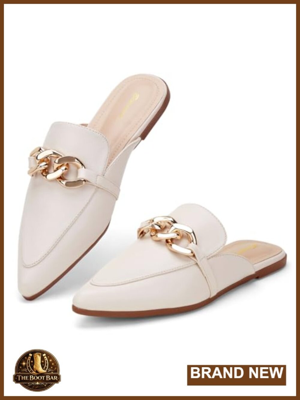 Suede & PU Mules for Women Pointed Toe Slip On Flats with Memory Foam